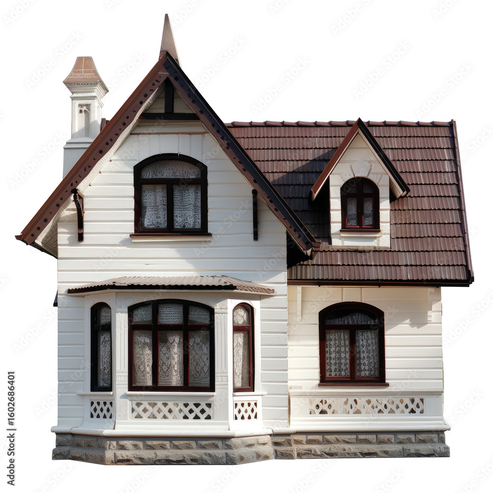 Obraz premium A charming, small, white house