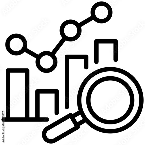 Market analysis icon for audit, business, website, application, printing, document, poster design, etc