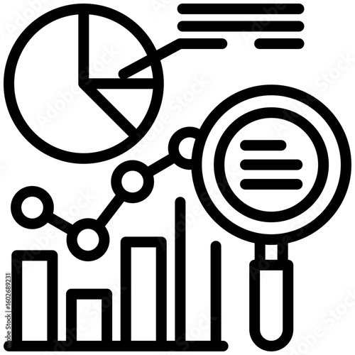 Data analysis icon for audit, business, website, application, printing, document, poster design, etc