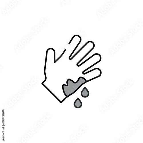 Wounded Hand icon design with white background stock illustration
