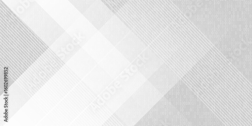  white geometric abstract background overlap layer on bright space with rounded rhomb effect decoration.