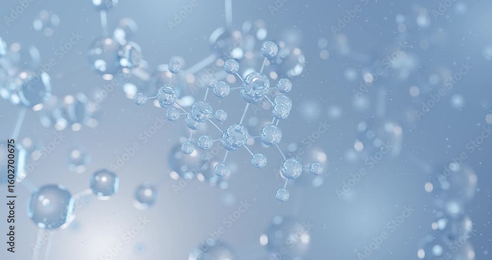 Valpromide rotating 3D model of anticonvulsant, seamless looped video
