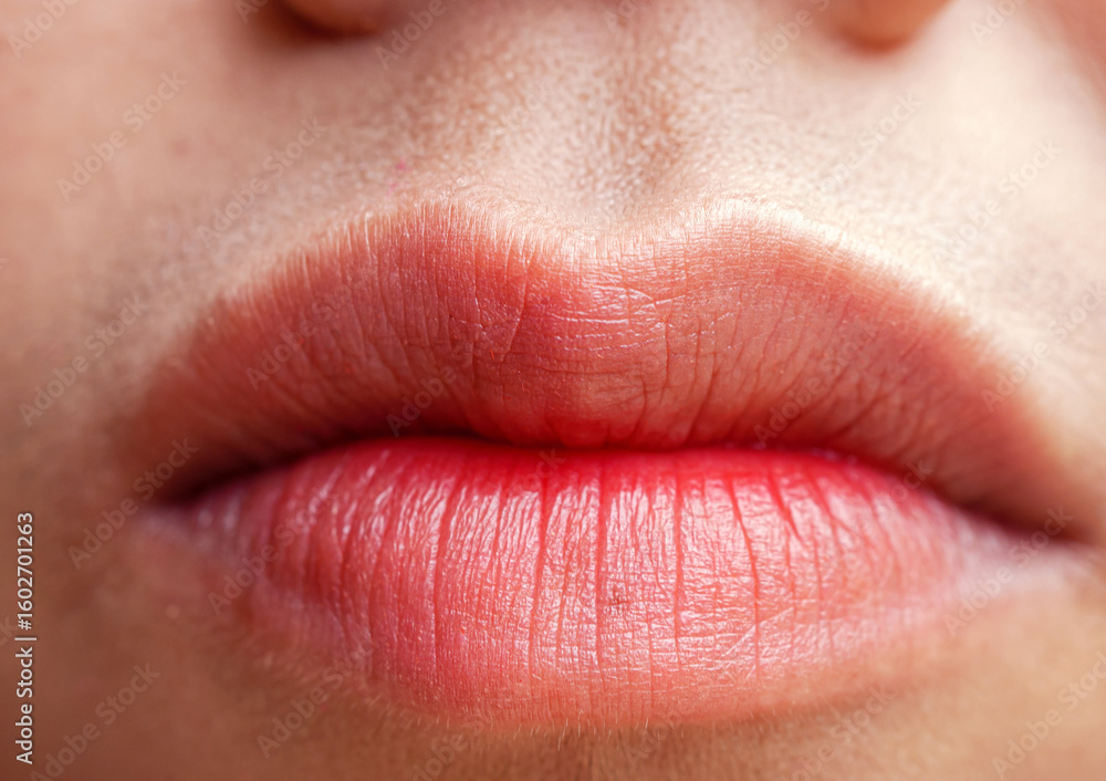 Obraz premium Sexy Mouth close-up. Beauty young woman Lips. lip filler injections. Fillers. Lip augmentation Beautiful Perfect Lips.