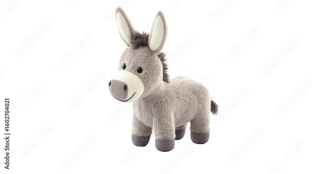 Obraz premium plush donkey shape on white background