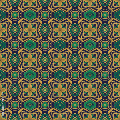 Seamless background with traditional Japanese pattern in Sayagata style  