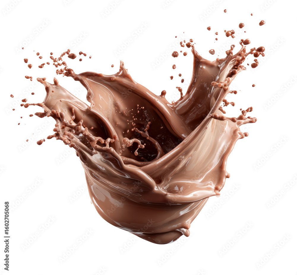 Fototapeta premium Chocolate splash shows tantalizing swirl