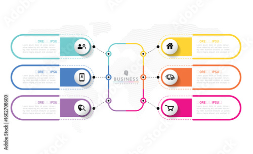 Vector business Presentation Connecting Steps Infographic Template