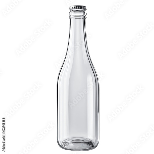 Wallpaper Mural Clear glass bottle with silver cap standing upright on transparent background Torontodigital.ca