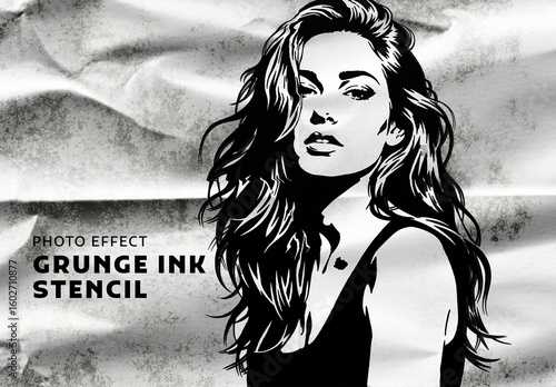 Grunge Ink Stencil Art Photo Effect