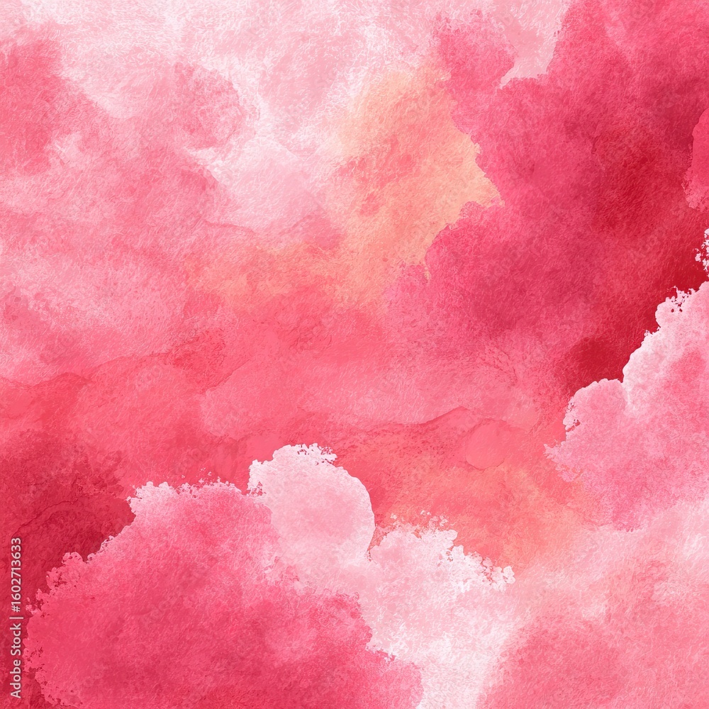 Fototapeta premium Blurred Pink Watercolor Vector Background with Grainy Texture, Pastel Flat Design in Light Pink and Dark Red, Minimal Clipart Style