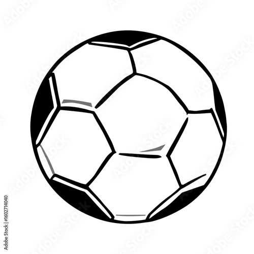 Black and white leather soccer ball isolated on a white background for sport and game play