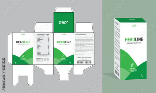 Syrup packaging Box Brand Syrup Medicine Packaging vector illustration or white color theme with background.