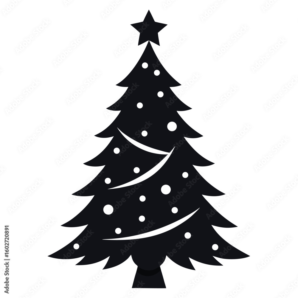 Fototapeta premium Christmas Tree Silhouette Vector .eps