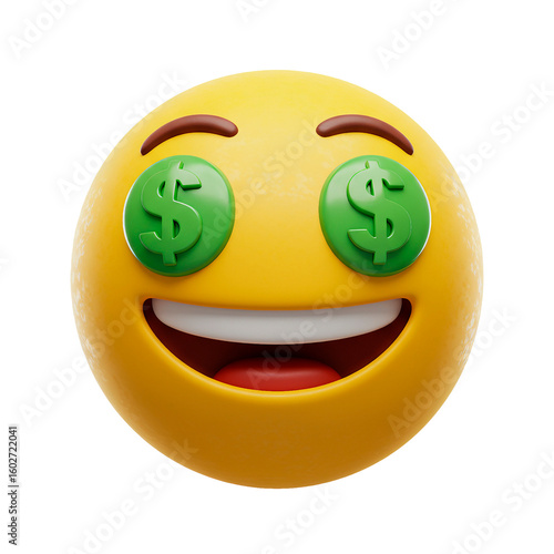 yellow emoji with dollar sign eyes