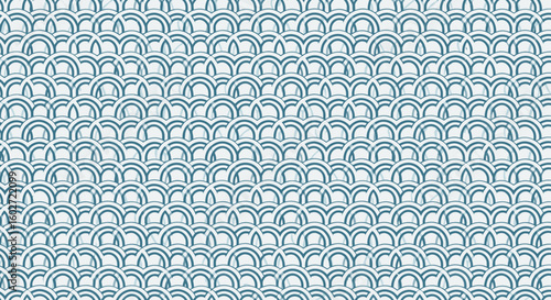 Seamless background with traditional Japanese pattern in Seigaiha style  