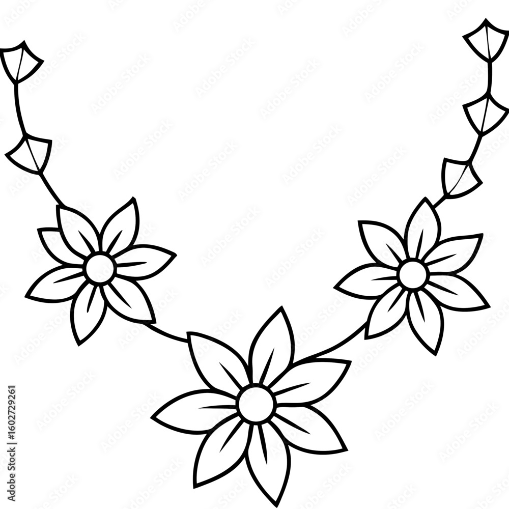 Obraz premium Simple Petal Garland Outline