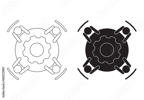 Group therapy as a psychological concept. Sharing thoughts and experiences with a psychologist. Mental health and emotional well-being. Flat vector illustration of a doodle cartoon on a white backgrou