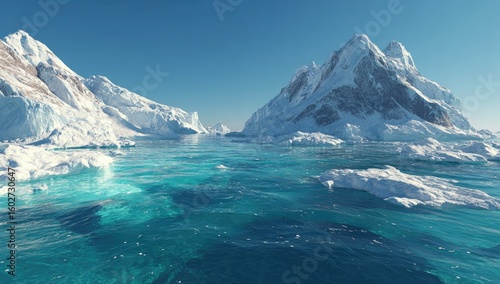 Wallpaper Mural Arctic landscape, icy mountains, turquoise water Torontodigital.ca