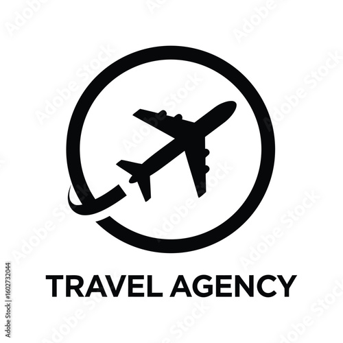 Travel Agency Airplane Vector: Global Tour, Vacation Booking, Flight Planning Service