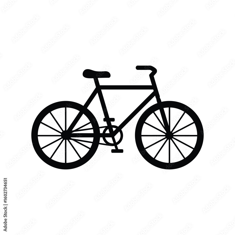 Fototapeta premium Minimalist Black Bicycle Icon Cycling Sport Recreation Transport Graphic