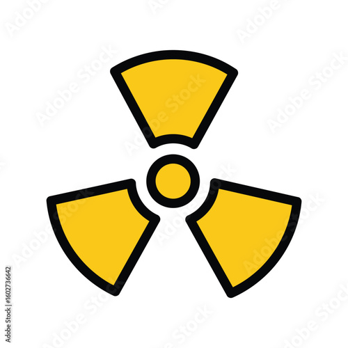 Radiation warning symbol, nuclear hazard sign, radioactive danger icon vector