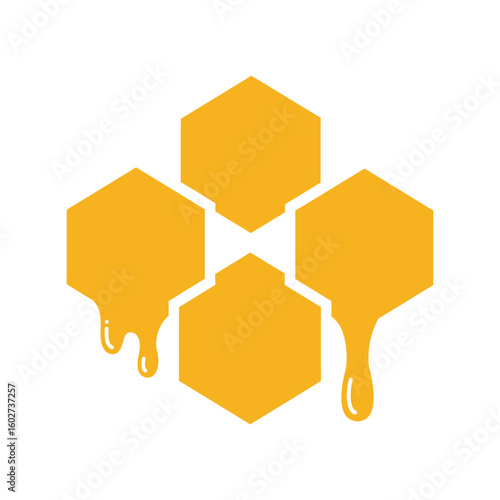  Dripping honey honeycomb pattern, sweet natural organic syrup,