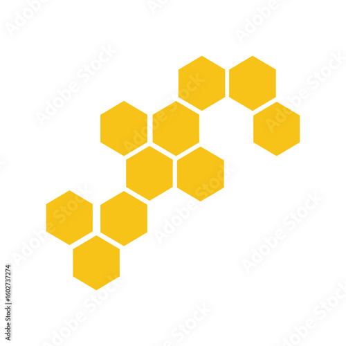 Geometric honeycomb pattern, abstract hexagonal background, natural bee apiary structure