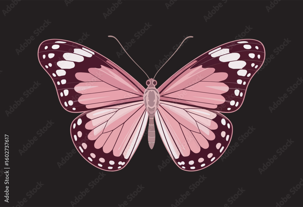 Fototapeta premium beautifully detailed pink butterfly in PNG format, ideal for enhancing invitations, business cards, banners, or any creative layout needing a graceful, vivid insect motif.