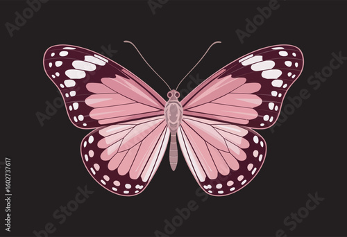 beautifully detailed pink butterfly in PNG format, ideal for enhancing invitations, business cards, banners, or any creative layout needing a graceful, vivid insect motif.

