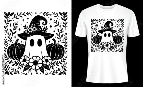 Spooky Ghost Halloween T-shirt Design