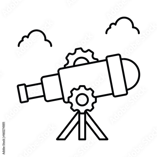Telescope Vector style icon. Eps 10 file