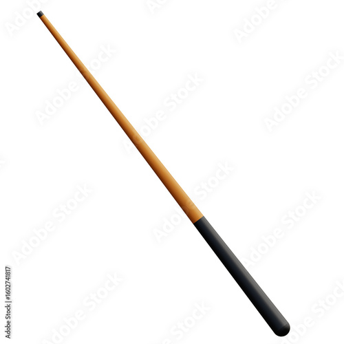 3D cue stick model designed for billiard games, simulations, or sports scenes. Essential for gameplay interactions and animations