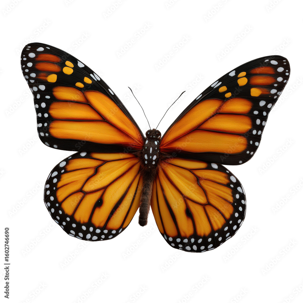 Obraz premium Vibrant Monarch Butterfly with Striking Orange and Black Wings