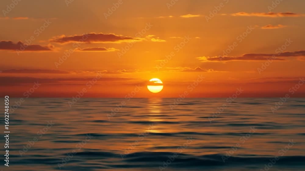 Golden ocean sunset tranquil seascape with sun rays Golden ocean sunset tranquil seascape with sun rays