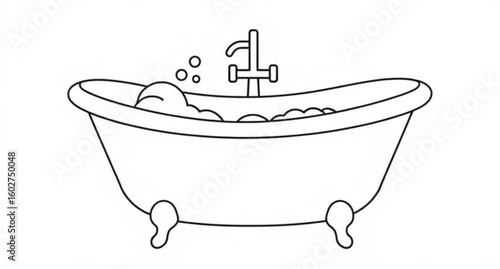 minimalist bathtub, bathtub side view, bathtub top view, bath decor, bathroom essentials, tub faucet, bath bubbles, bathtub with foam, bathtub filled, indoor tub, bathroom hygiene, wellness concept, b