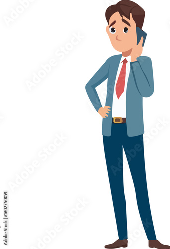 Vector illustration of a professional woman posing strongly in business clothing