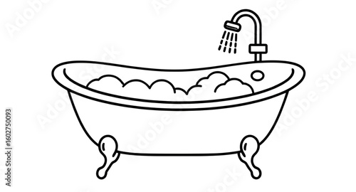 bathtub, bathroom tub, bath icon, modern bathtub, classic tub, vintage bathtub, white bathtub, porcelain tub, bathtub vector, bath illustration, bathtub isolated, tub with water, relaxing bath, clean 