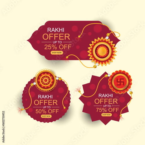 Set Off Raksha Bandhan Greeting Card Templates with Discount Offer