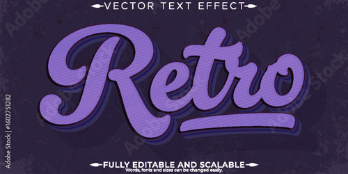 Retro sticker text effect, editable 70s and 80s text style