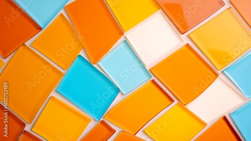 Abstract geometric squares in orange and blue color pattern. Great for modern design backgrounds and corporate presentations.
