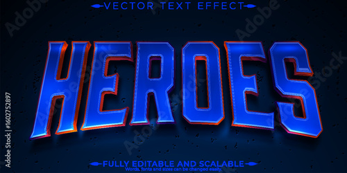 Legend game text effect, editable hero and warrior text style