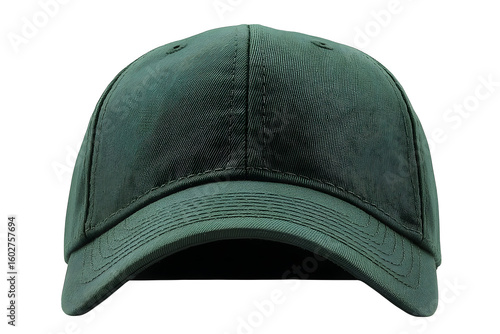 Green baseball cap on white background