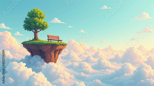 Surreal canyon landscape with massive planet in sky