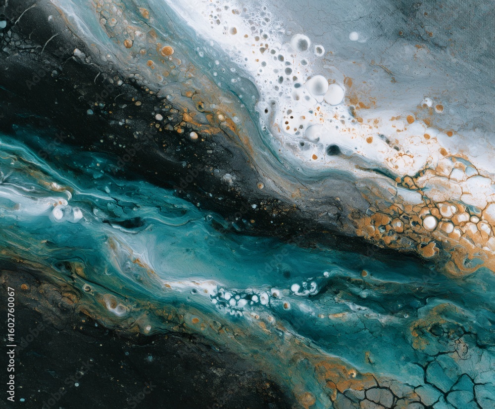 Obraz premium Blue ocean waves and clear aqua water textures under the sky