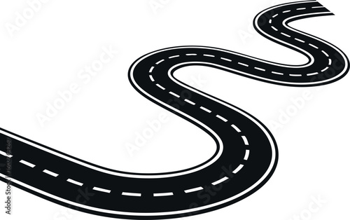 Winding Road Vector Graphic for Travel and Adventure