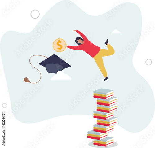 Education fund for college, saving for school or university tuition fee, study cost or training expense concept.human life.