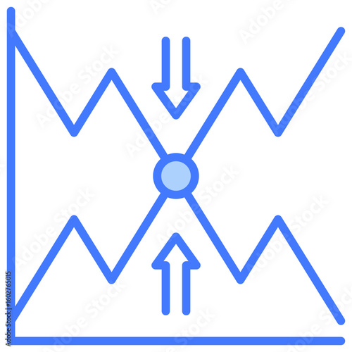 Break Even Point Blue Icon