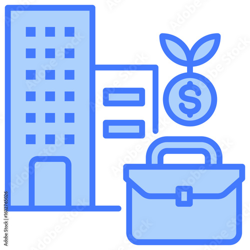Business Investment Blue Icon