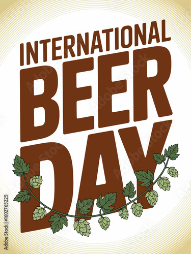 International Beer Day Celebration Hops Brew Cheers Poster