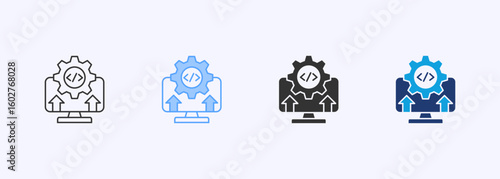 Code Deployment Icon Set Multiple Style Collection
